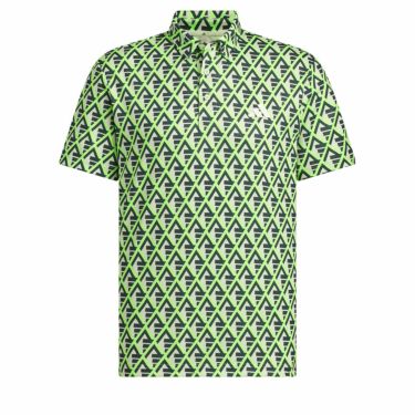 アディダス adidas　メンズ ロゴデザイン 総柄プリント 半袖 ポロシャツ IKK75　2024年モデル クリスタルジェイド（IN9040）