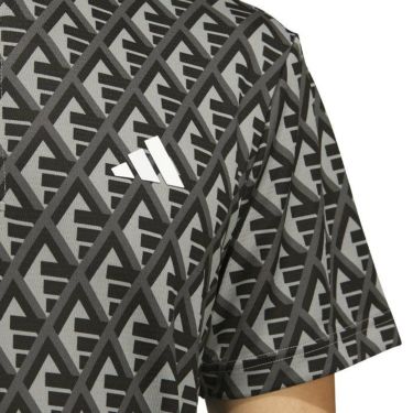 アディダス adidas　メンズ ロゴデザイン 総柄プリント 半袖 ポロシャツ IKK75　2024年モデル 詳細4