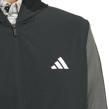 アディダス adidas　メンズ ロゴライン カラーブロック 生地切替 ストレッチ 長袖 フルジップ フーディー IKK83　2024年モデル 詳細3