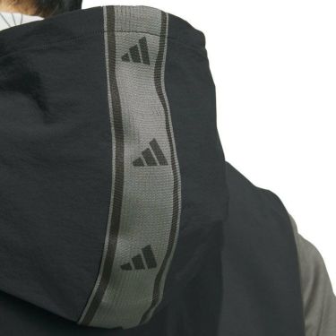 アディダス adidas　メンズ ロゴライン カラーブロック 生地切替 ストレッチ 長袖 フルジップ フーディー IKK83　2024年モデル 詳細4