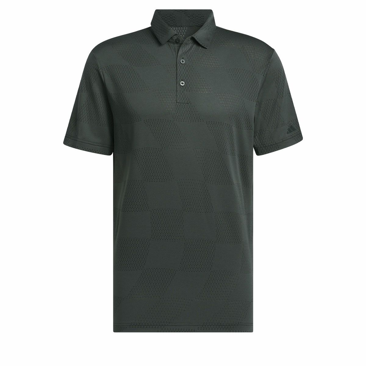 アディダス adidas　メンズ ロゴプリント ジャカードニット 半袖 ポロシャツ KOW01　2024年モデル ブラック（IS8874）