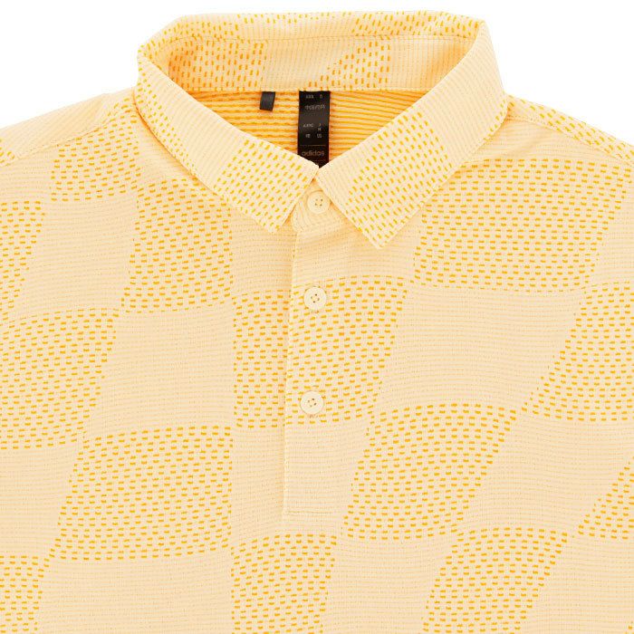 アディダス adidas　メンズ ロゴプリント ジャカードニット 半袖 ポロシャツ KOW01　2024年モデル 詳細3