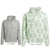 アディダス adidas　メンズ GO-TO 総柄 グラフィックプリント 長袖 フード付き ハーフジップ プルオーバー ジャケット KOW07　2024年モデル