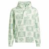 アディダス adidas　メンズ GO-TO 総柄 グラフィックプリント 長袖 フード付き ハーフジップ プルオーバー ジャケット KOW07　2024年モデル クリスタルジェイド（IQ2973）