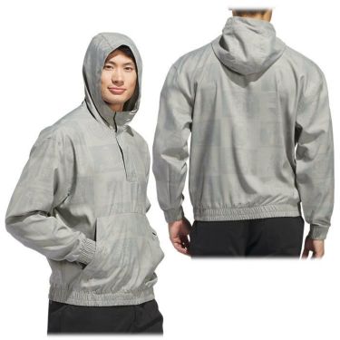 アディダス adidas　メンズ GO-TO 総柄 グラフィックプリント 長袖 フード付き ハーフジップ プルオーバー ジャケット KOW07　2024年モデル 詳細2