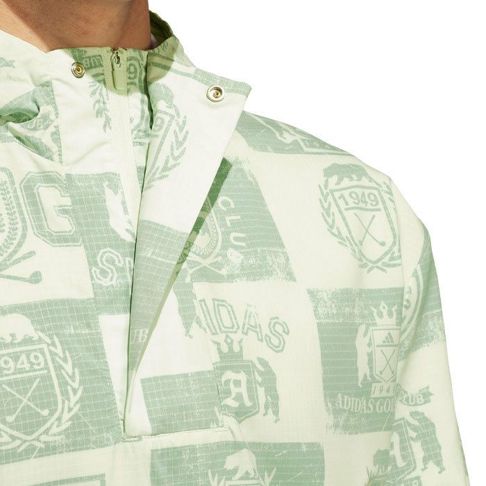 アディダス adidas　メンズ GO-TO 総柄 グラフィックプリント 長袖 フード付き ハーフジップ プルオーバー ジャケット KOW07　2024年モデル 詳細3