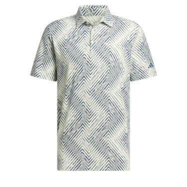 アディダス adidas　メンズ 総柄プリント ヘリンボーン 半袖 ポロシャツ KOW34　2024年モデル クリスタルジェイド（IU4386）