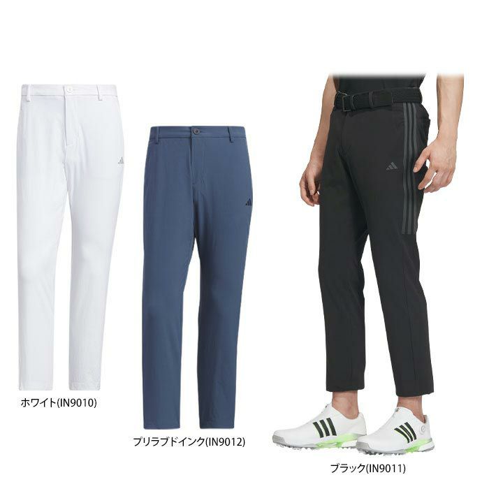 アディダス adidas　メンズ 撥水 スリーストライプス 4WAYストレッチ テーパード アンクルパンツ IKK84　2024年モデル