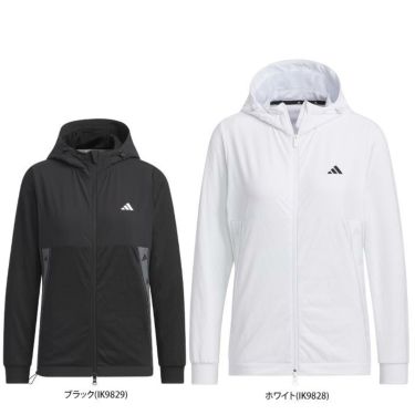 アディダス adidas　レディース UVケア 生地切替 ストレッチ 長袖 フルジップ フーディー IKK63　2024年モデル 詳細1