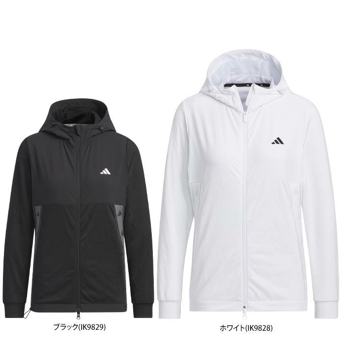 アディダス adidas　レディース UVケア 生地切替 ストレッチ 長袖 フルジップ フーディー IKK63　2024年モデル 詳細1