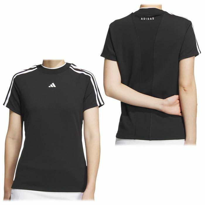 アディダス adidas　レディース スリーストライプス メッシュ 半袖 モックネックシャツ IKK64　2024年モデル 詳細2