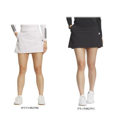 アディダス adidas　レディース 4WAYストレッチ 撥水 ロゴプリント インナーパンツ一体型 スカート IKJ66　2024年モデル 詳細1