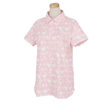 キャロウェイ Callaway　レディース 幾何学柄 鹿の子 半袖 ポロシャツ C24134204　2024年モデル ピンク（1091）