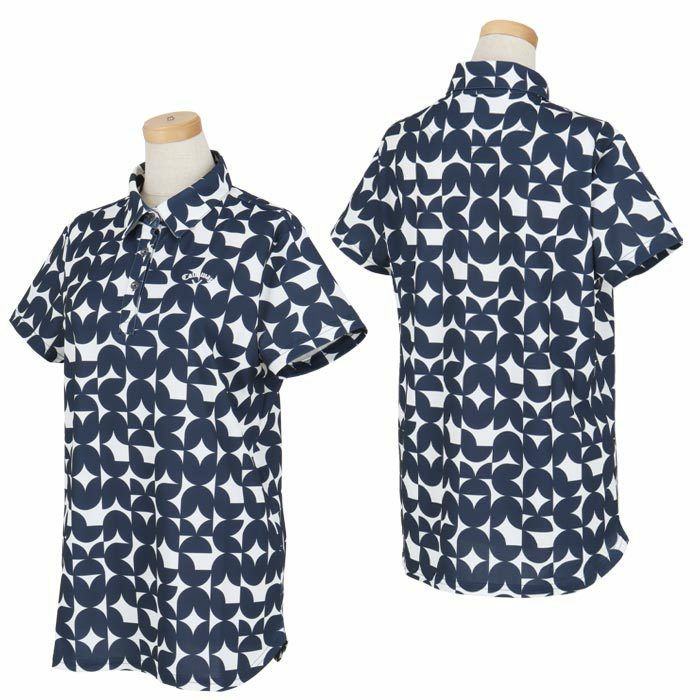 キャロウェイ Callaway　レディース 幾何学柄 鹿の子 半袖 ポロシャツ C24134204　2024年モデル 詳細2