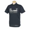 キャロウェイ Callaway　メンズ ロゴデザインプリント クローズドメッシュ生地 半袖 モックネックシャツ C24134105　2024年モデル ネイビー（1120）