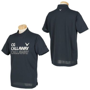 キャロウェイ Callaway　メンズ ロゴデザインプリント クローズドメッシュ生地 半袖 モックネックシャツ C24134105　2024年モデル 詳細2