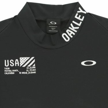 オークリー OAKLEY　メンズ ドビー素材 柄切替 星条旗モチーフ刺繍 半袖 モックネックシャツ FOA406438　2024年モデル 詳細3