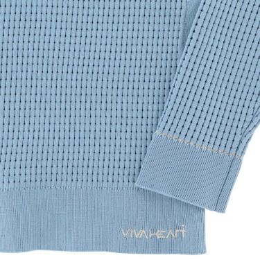 ビバハート VIVA HEART　レディース ロゴ刺繍 アイレットワッフル編み 長袖 モックネック ニット プルオーバー 012-11210　2024年モデル 詳細4