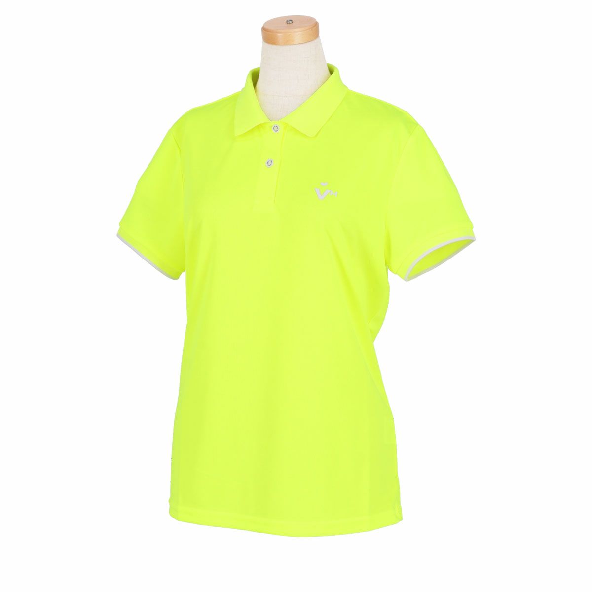 ビバハート VIVA HEART　レディース 鹿の子 ロゴジャガード 半袖 ポロシャツ 012-21343　2024年モデル イエロー（32）