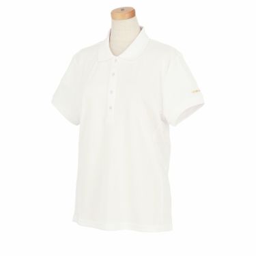 ビバハート VIVA HEART　レディース ロゴデザイン アイレットスカラップ 半袖 ポロシャツ 012-21442　2024年モデル オフホワイト（05）