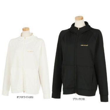 ビバハート VIVA HEART　レディース ロゴプリント ベア天竺 ストレッチ 長袖 フルジップ パーカー 012-31311　2024年モデル 詳細1