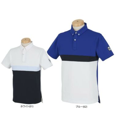 タイトリスト Titleist　メンズ カラーブロック UVケア ボードウォークワッペン 鹿の子 半袖 ボタンダウン ポロシャツ TLPMS116J　2024年モデル 詳細1