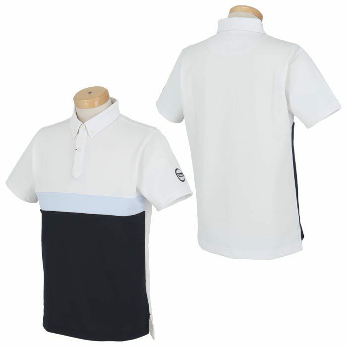 タイトリスト Titleist　メンズ カラーブロック UVケア ボードウォークワッペン 鹿の子 半袖 ボタンダウン ポロシャツ TLPMS116J　2024年モデル 詳細2