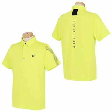 フットジョイ FootJoy　メンズ ロゴデザイン エックスプリント 生地切替 半袖 ポロシャツ FJ-S24-S01　2024年モデル Eプリムローズ（81793）