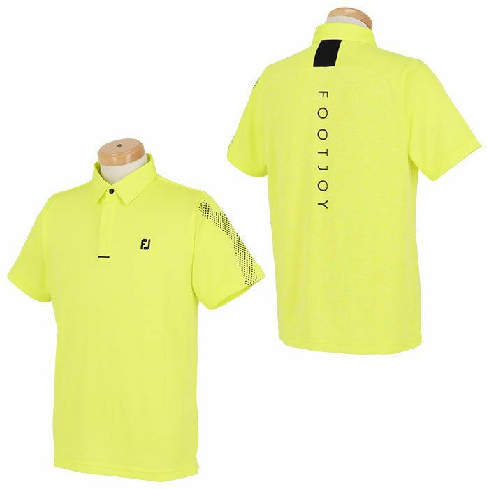 フットジョイ FootJoy　メンズ ロゴデザイン エックスプリント 生地切替 半袖 ポロシャツ FJ-S24-S01　2024年モデル Eプリムローズ（81793）