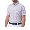 フットジョイ FootJoy　メンズ ロゴ刺繍 総柄 フラワープリント 4WAYストレッチ 半袖 ボタンダウン ポロシャツ FJ-S24-S12　2024年モデル ライトピンク（81741）