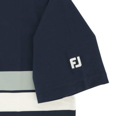 フットジョイ FootJoy　メンズ ロゴ刺繍 ダブルチェストライン 4WAYストレッチ 半袖 ボタンダウン ポロシャツ FJ-S24-S13　2024年モデル 詳細5