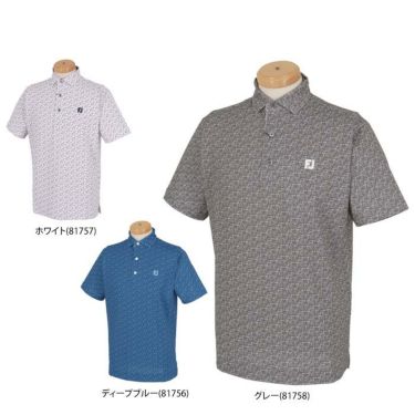 フットジョイ FootJoy　メンズ ロゴ刺繍 総柄プリント 4WAYストレッチ 半袖 ポロシャツ FJ-S24-S16　2024年モデル 詳細1