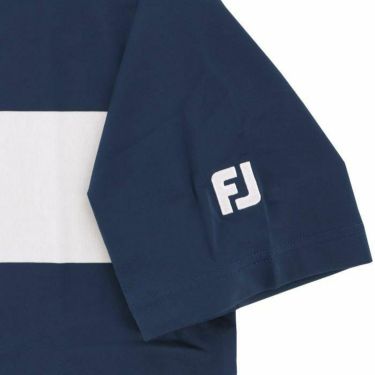 フットジョイ FootJoy　メンズ ロゴ刺繍 配色ライン 4WAYストレッチ 半袖 モックネックシャツ FJ-S24-S23　2024年モデル 詳細5