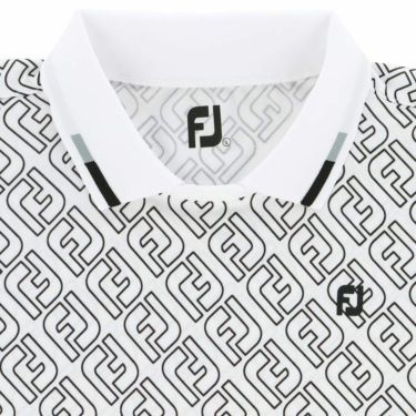 フットジョイ FootJoy　レディース ロゴデザイン 総柄プリント ストレッチ 半袖 スキッパーカラー シャツ FJW-S24-S04　2024年モデル 詳細3