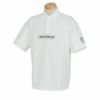 ナノ・ユニバース　メンズ ロゴプリント 2WAYストレッチ UVカット 半袖 ポロシャツ 030-4160103　2024年モデル ホワイト（030）