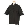 ナノ・ユニバース　レディース サッカーストライプ 胸ポケット付き 半袖 ポロシャツ 045-4160101　2024年モデル ブラック（010）