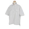 ナノ・ユニバース　レディース サッカーストライプ 胸ポケット付き 半袖 ポロシャツ 045-4160101　2024年モデル 杢グレー（021）