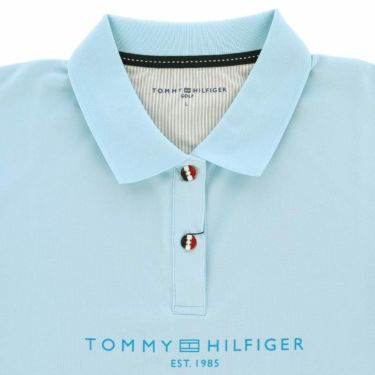 トミー ヒルフィガー ゴルフ　レディース ロゴデザイン トリコロールカラー 半袖 ポロシャツ THLA429　2024年モデル 詳細3