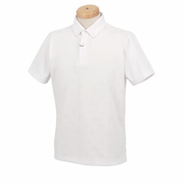 タイトリスト Titleist　メンズ ロゴ刺繍 ペイズリージャカード 半袖 ボタンダウン ポロシャツ TLPMS120J　2024年モデル ホワイト（01）