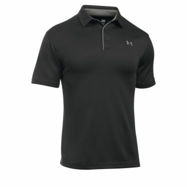 アンダーアーマー UNDER ARMOUR　メンズ 4WAYストレッチ UVケア 半袖 ポロシャツ 1290140 001  ブラック 　2024年モデル ブラック（001）