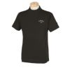 キャロウェイ Callaway　メンズ 鹿の子 ロゴデザイン バックプリント ストレッチ 半袖 モックネックシャツ C24134126　2024年モデル ブラック（1010）