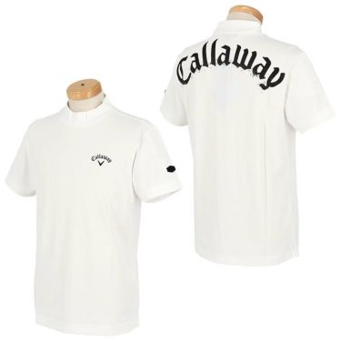 キャロウェイ Callaway　メンズ 鹿の子 ロゴデザイン バックプリント ストレッチ 半袖 モックネックシャツ C24134126　2024年モデル 詳細2