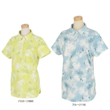 キャロウェイ Callaway　レディース 鹿の子 総柄 スプレーフラワープリント 半袖 ポロシャツ C24134219　2024年モデル 詳細1