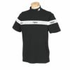 ニューバランスゴルフ　メンズ SPORT ロゴライン ストレッチ 半袖 モックネックシャツ 012-4166003　2024年モデル ブラック（010）