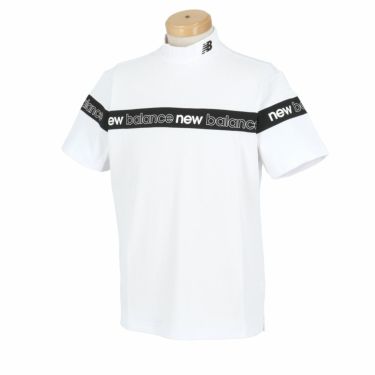ニューバランスゴルフ　メンズ SPORT ロゴライン ストレッチ 半袖 モックネックシャツ 012-4166003　2024年モデル ホワイト（030）