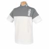 ニューバランスゴルフ　メンズ SPORT ロゴプリント バイカラー ストレッチ 半袖 モックネックシャツ 012-4166004　2024年モデル ホワイト/グレー（031）