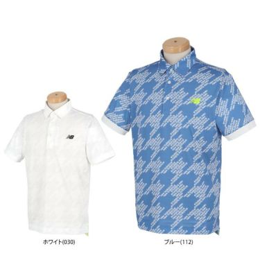 ニューバランスゴルフ　メンズ SPORT ロゴデザイン ハウンドトゥースプリント 半袖 ポロシャツ 012-4168003　2024年モデル 詳細1