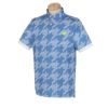 ニューバランスゴルフ　メンズ SPORT ロゴデザイン ハウンドトゥースプリント 半袖 ポロシャツ 012-4168003　2024年モデル ブルー（112）