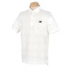 ニューバランスゴルフ　メンズ SPORT ロゴデザイン ハウンドトゥースプリント 半袖 ポロシャツ 012-4168003　2024年モデル ホワイト（030）