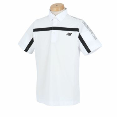 ニューバランスゴルフ　メンズ SPORT ロゴプリント チェストライン 半袖 ポロシャツ 012-4168005　2024年モデル ホワイト（030）